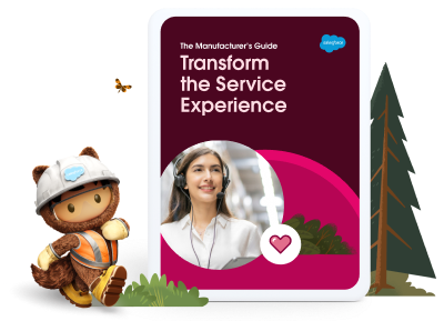 Astro in hard hat beside report cover Transform the Service Experience